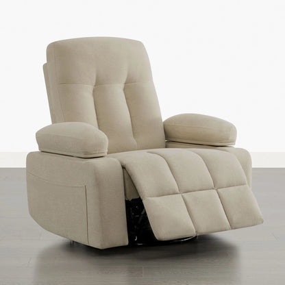 Alison Chenille Swivel Glider Nursery Recliner with Adjustable Armrests