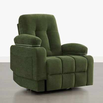 Alison Chenille Swivel Glider Nursery Recliner with Adjustable Armrests