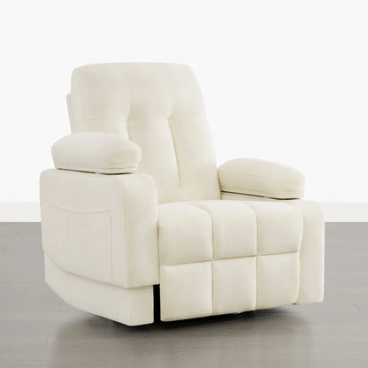 Alison Chenille Swivel Glider Nursery Recliner with Adjustable Armrests