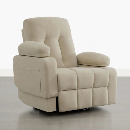 Alison Chenille Swivel Glider Nursery Recliner with Adjustable Armrests