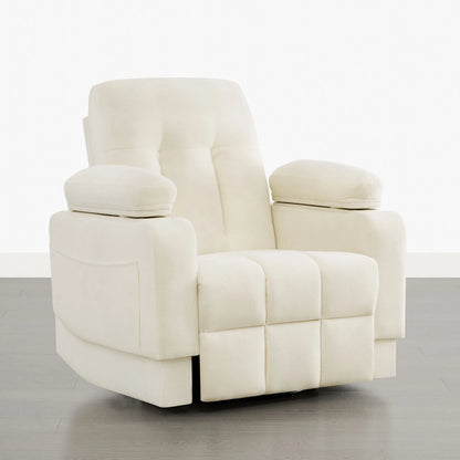 Alison Chenille Swivel Glider Nursery Recliner with Adjustable Armrests