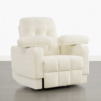 Alison Chenille Swivel Glider Nursery Recliner with Adjustable Armrests