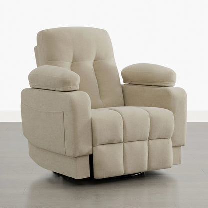 Alison Chenille Swivel Glider Nursery Recliner with Adjustable Armrests