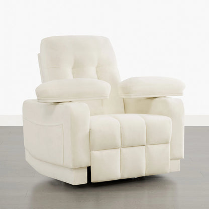 Alison Chenille Swivel Glider Nursery Recliner with Adjustable Armrests