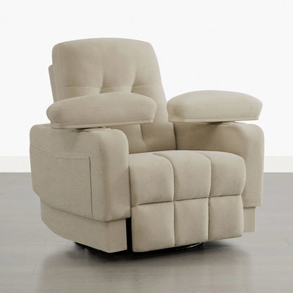 Alison Chenille Swivel Glider Nursery Recliner with Adjustable Armrests