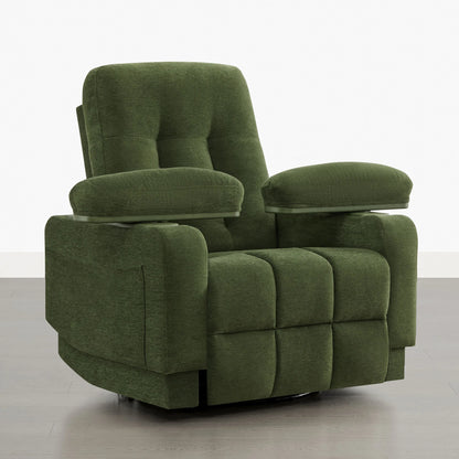 Alison Chenille Swivel Glider Nursery Recliner with Adjustable Armrests
