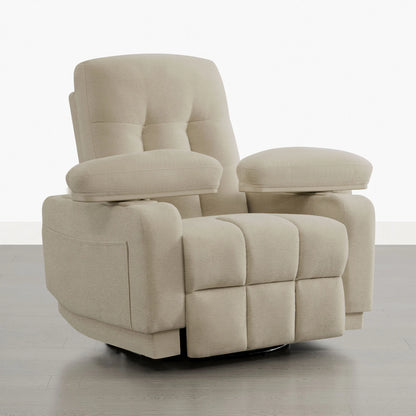 Alison Chenille Swivel Glider Nursery Recliner with Adjustable Armrests