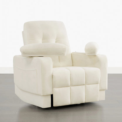 Alison Chenille Swivel Glider Nursery Recliner with Adjustable Armrests