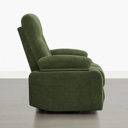 Alison Chenille Swivel Glider Nursery Recliner with Adjustable Armrests
