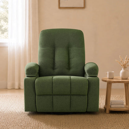 Alison Chenille Swivel Glider Nursery Recliner with Adjustable Armrests