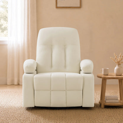 Alison Chenille Swivel Glider Nursery Recliner with Adjustable Armrests