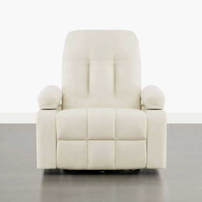 Alison Chenille Swivel Glider Nursery Recliner with Adjustable Armrests