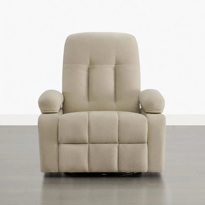 Alison Chenille Swivel Glider Nursery Recliner with Adjustable Armrests