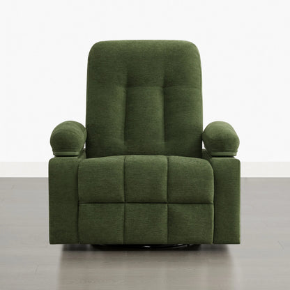 Alison Chenille Swivel Glider Nursery Recliner with Adjustable Armrests