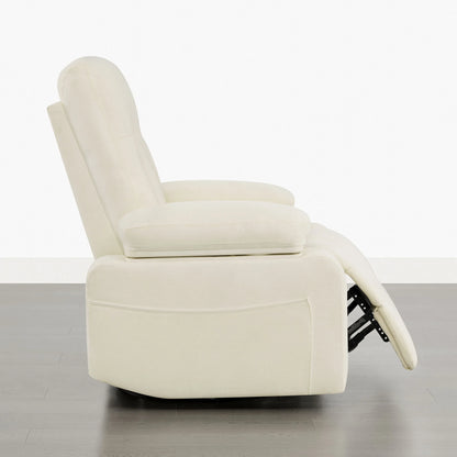 Alison Chenille Swivel Glider Nursery Recliner with Adjustable Armrests