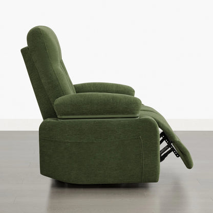 Alison Chenille Swivel Glider Nursery Recliner with Adjustable Armrests