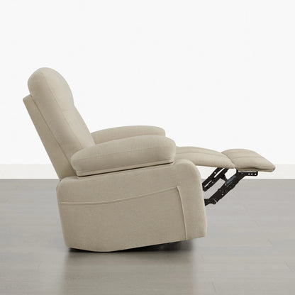 Alison Chenille Swivel Glider Nursery Recliner with Adjustable Armrests