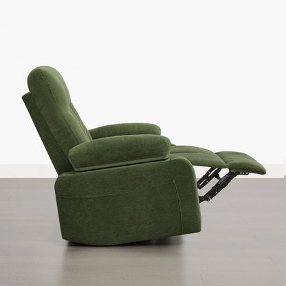 Alison Chenille Swivel Glider Nursery Recliner with Adjustable Armrests