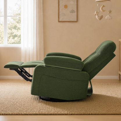 Alison Chenille Swivel Glider Nursery Recliner with Adjustable Armrests