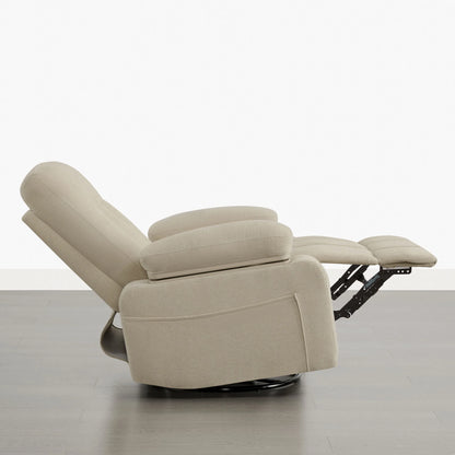Alison Chenille Swivel Glider Nursery Recliner with Adjustable Armrests