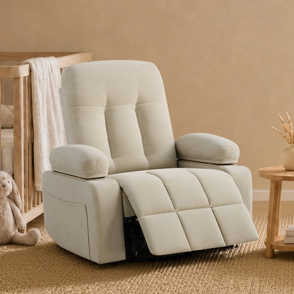 Alison Chenille Swivel Glider Nursery Recliner with Adjustable Armrests