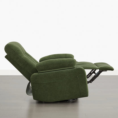 Alison Chenille Swivel Glider Nursery Recliner with Adjustable Armrests