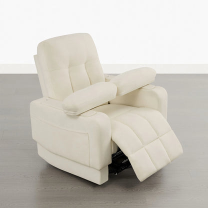 Alison Chenille Swivel Glider Nursery Recliner with Adjustable Armrests