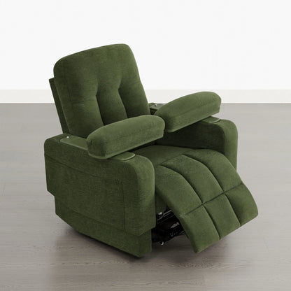 Alison Chenille Swivel Glider Nursery Recliner with Adjustable Armrests