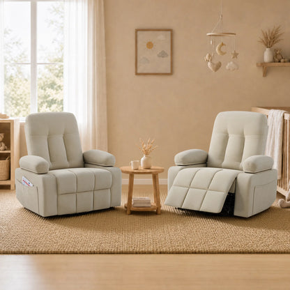 Alison Chenille Swivel Glider Nursery Recliner with Adjustable Armrests