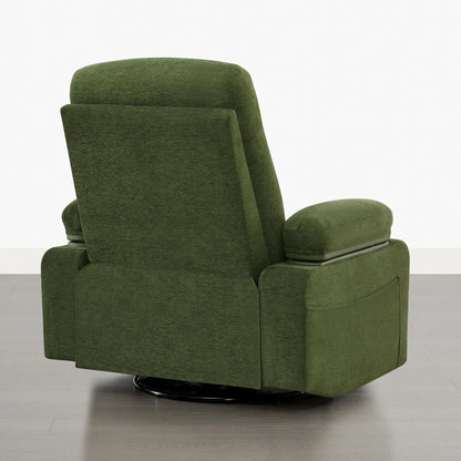 Alison Chenille Swivel Glider Nursery Recliner with Adjustable Armrests
