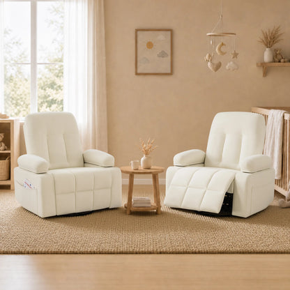 Alison Chenille Swivel Glider Nursery Recliner with Adjustable Armrests