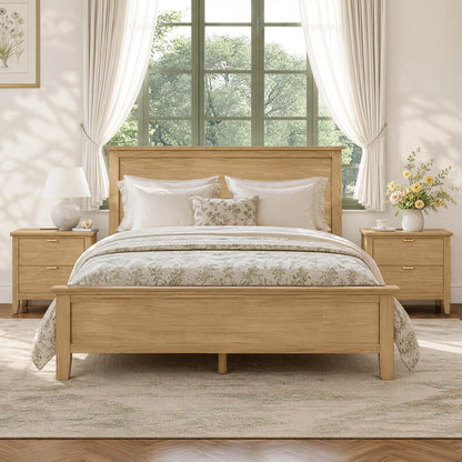 Alyce Modern Farmhouse Solid Wood Queen Platform Bed