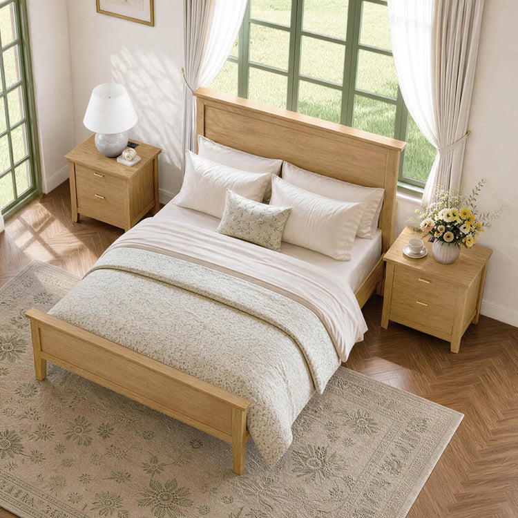 Alyce Modern Farmhouse Solid Wood Queen Platform Bed