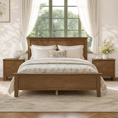 Alyce Modern Farmhouse Solid Wood Queen Platform Bed