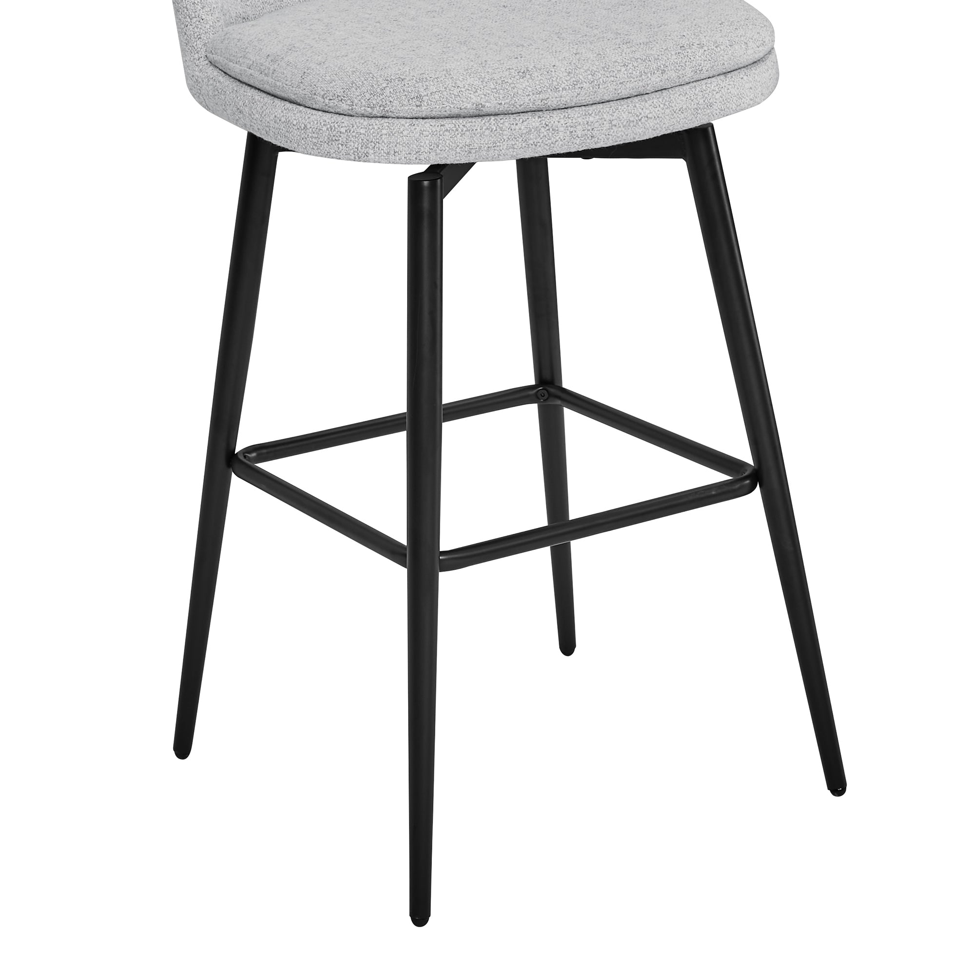 Light gray Eli swivel bar stool with black metal frame - CHITA Living