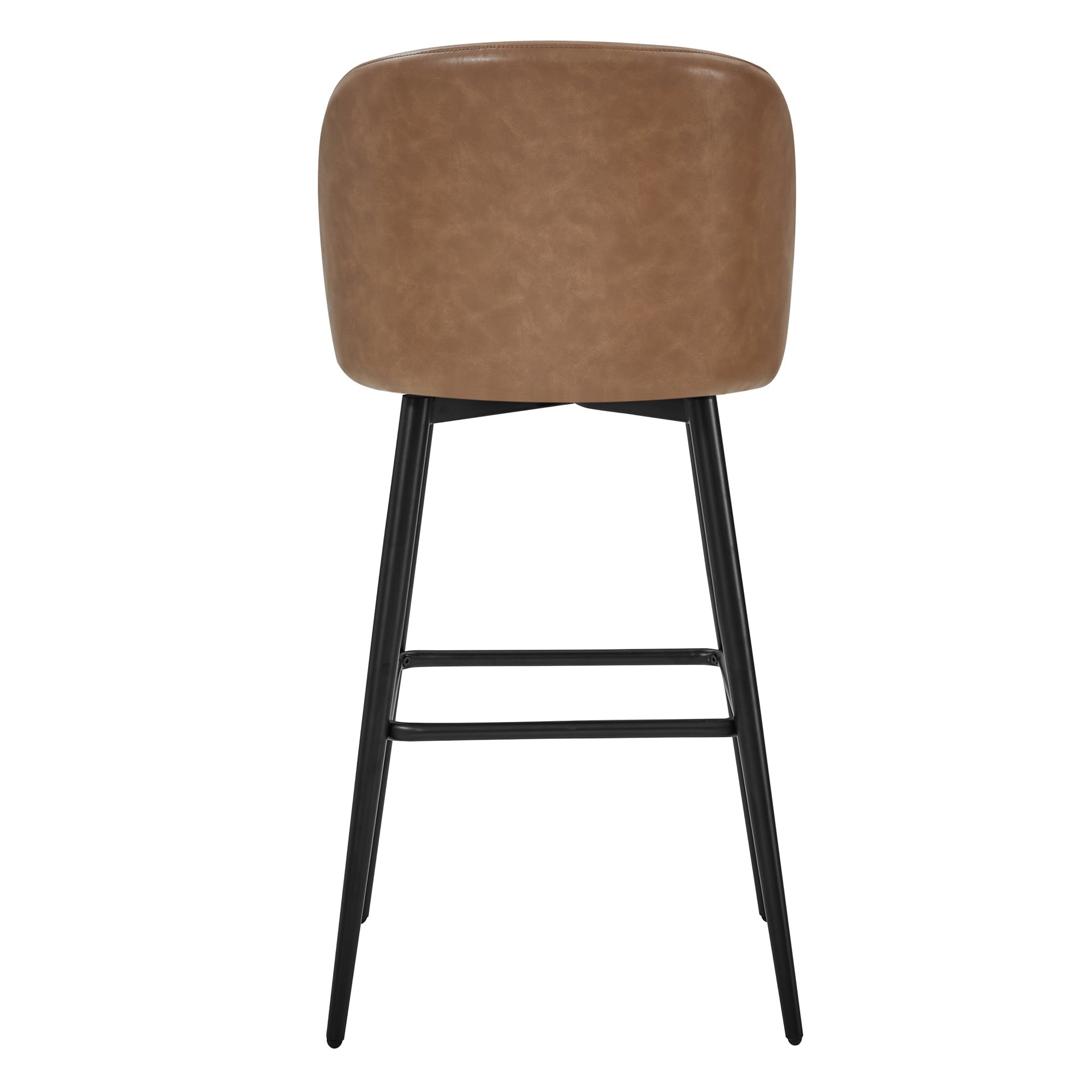 Light brown Nova Swivel Bar Stool back view with black metal legs - CHITA Living