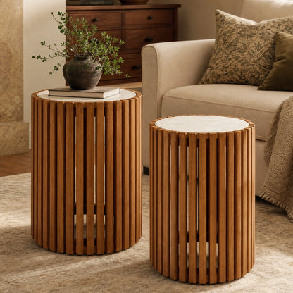 Beatriz Acacia Wood Outdoor & Indoor Side Table