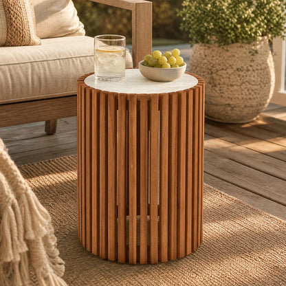 Beatriz Acacia Wood Outdoor & Indoor Side Table
