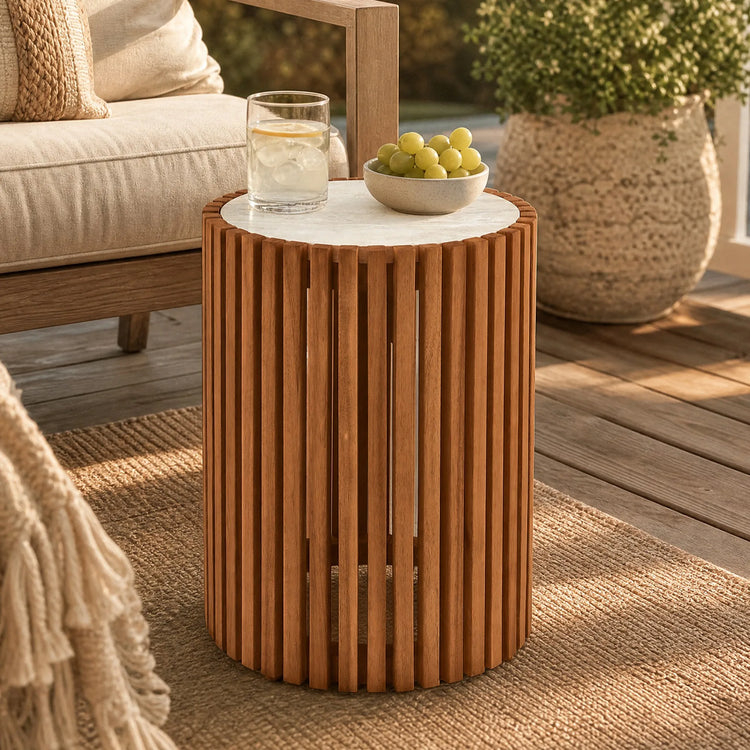 Beatriz Acacia Wood Outdoor & Indoor Side Table