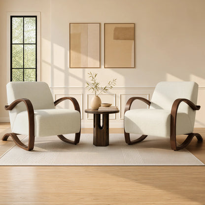 Beau Curved Upholstered Accent Chair