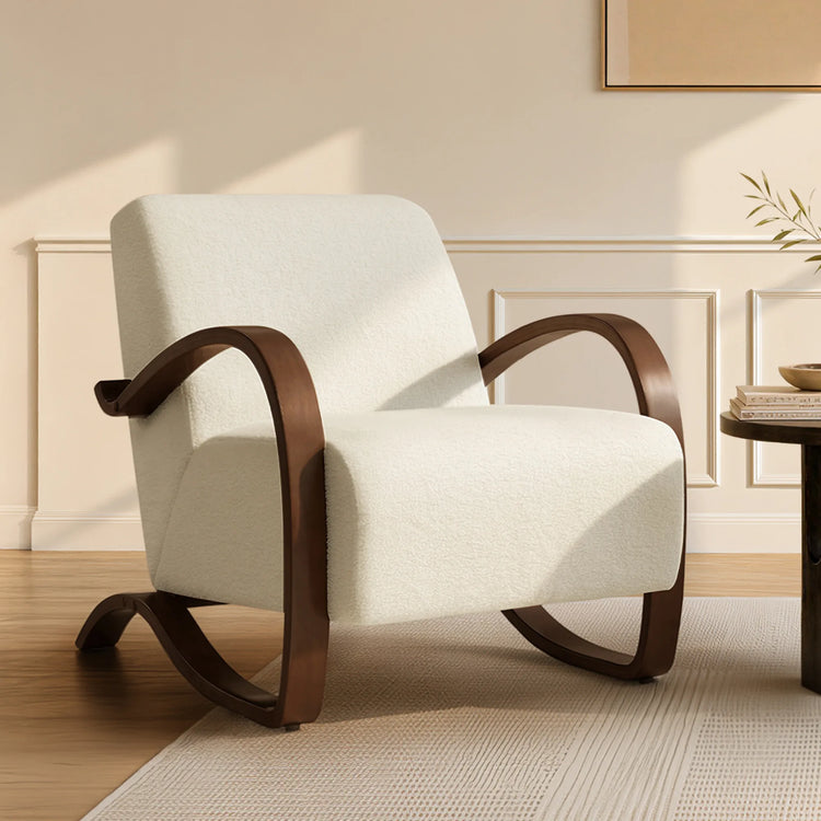 Beau Curved Upholstered Accent Chair