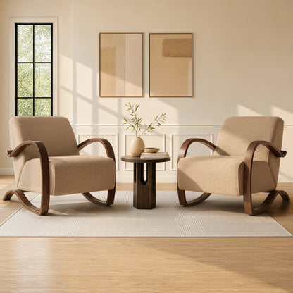 Beau Curved Upholstered Accent Chair