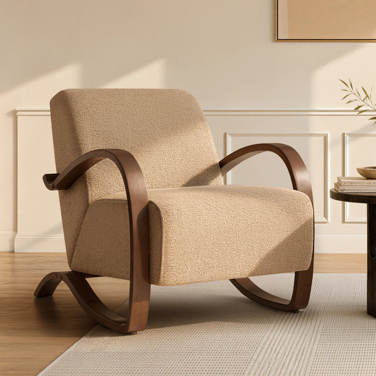 Beau Curved Upholstered Accent Chair