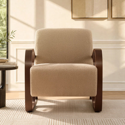 Beau Curved Upholstered Accent Chair