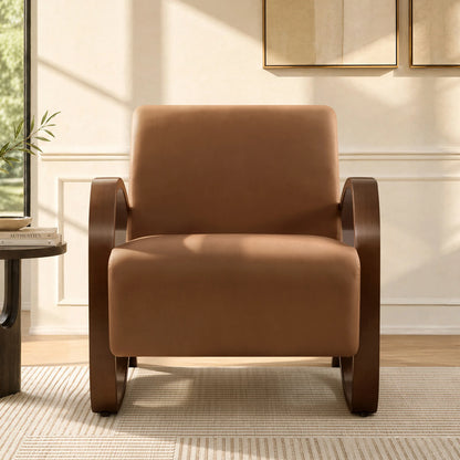Beau Curved Upholstered Accent Chair