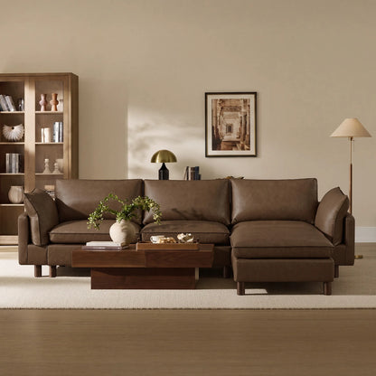 Brendon Modular 4-Seat Sectional Sofa with Wood Leg