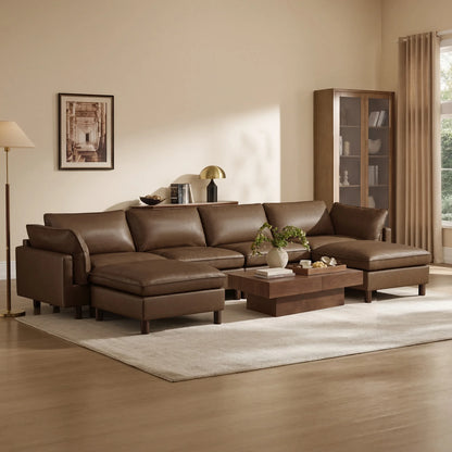 Brendon Modular 6-Seat Sectional Sofa with Wood Leg