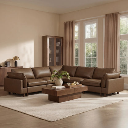 Brendon Modular Corner Sectional Sofa with Wood Leg