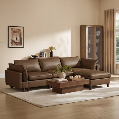 Brendon Modular 4-Seat Sectional Sofa with Wood Leg