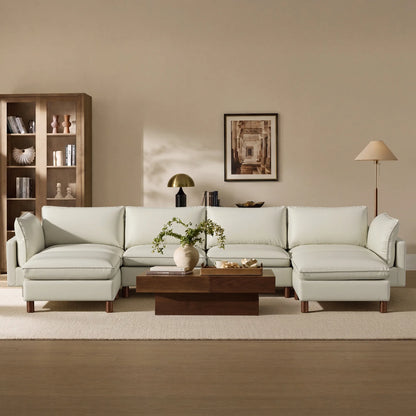 Brendon Modular 6-Seat Sectional Sofa with Wood Leg